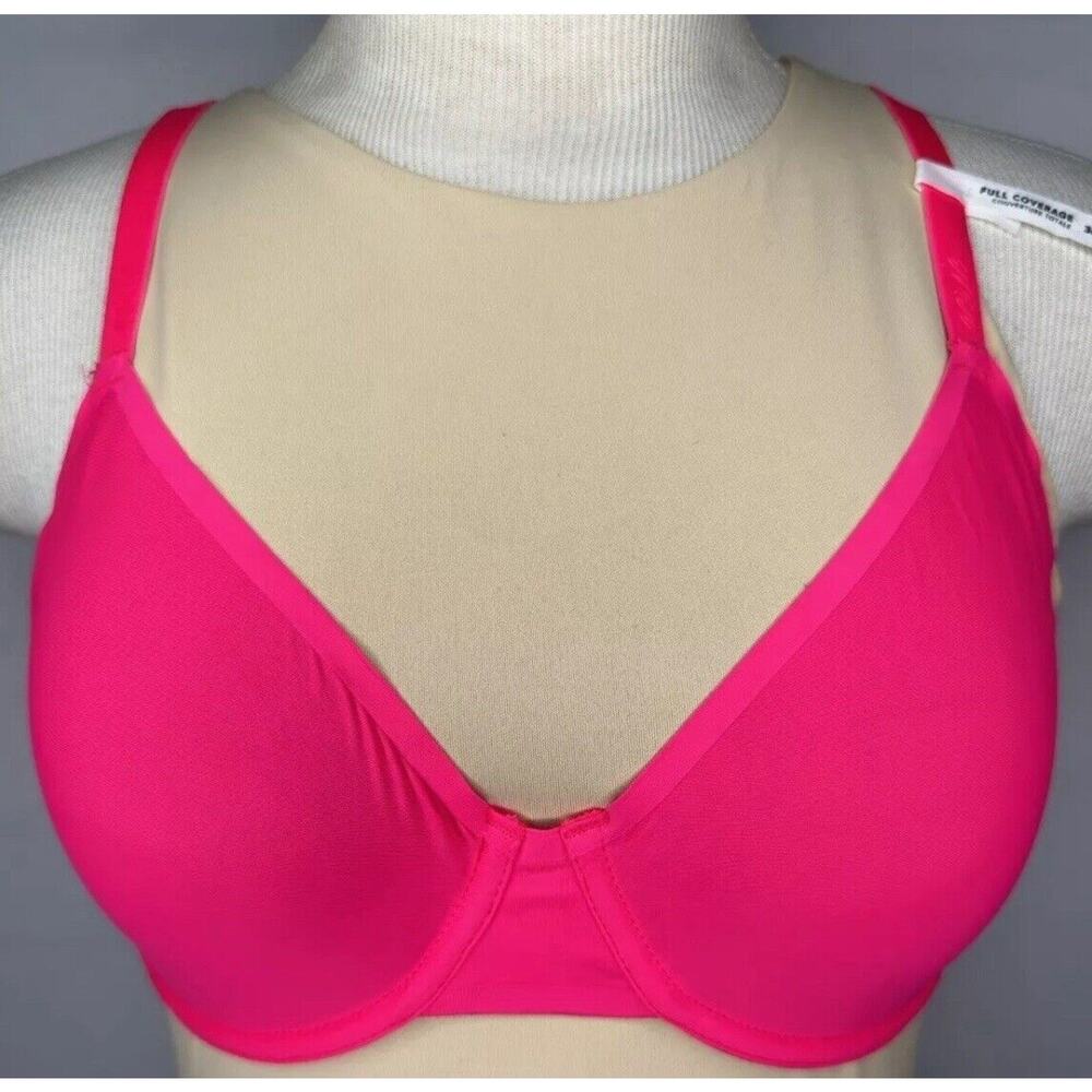 Aerie Smoothez Hot Pink Unlined Underwire Full Coverage Bra Size 32C Stretch NEW